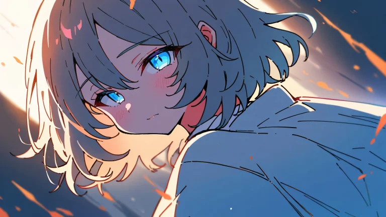 Shinobu Kocho sitting on a perfectly clean vast pure void, looking at the viewer with a mesmerizing gaze, perfect for your Desktop or PC.