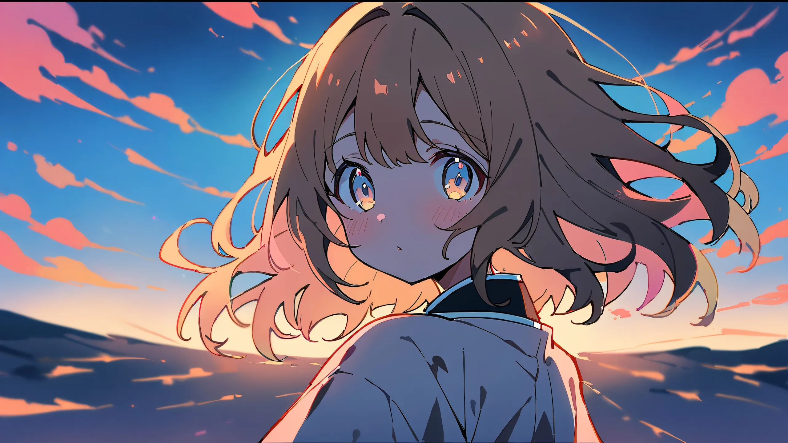 A solo illustration of Shinobu Kocho from Demon Slayer, looking directly at the viewer with a sense of calm and serenity, set against a perfectly clean vast pure void on a desktop/pc.