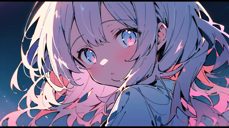 Shinobu Kocho standing on a vast, pure void, looking directly at the viewer with an ethereal atmosphere and subtle texture, suitable for desktop use