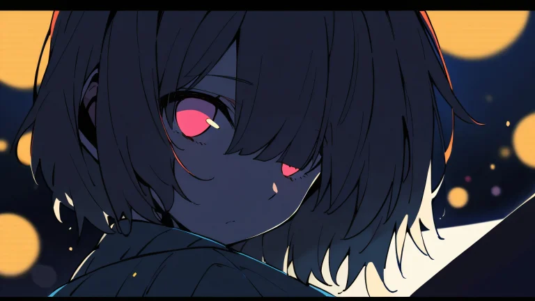 Solo anime girl Shinobu Kocho looking directly at viewer on a perfectly clean and vast pure void background, with extreme depth of field and dramatic shadows. Ideal for desktop or PC.