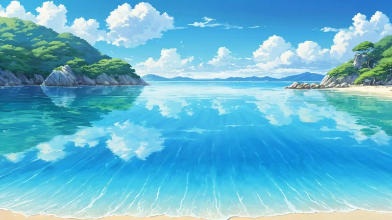 A mesmerizing desktop wallpaper of Shirahama Kamome set against a vast pure void, perfect for your Desktop/PC.