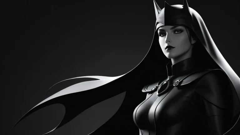 Sleek dark mode desktop wallpaper featuring Sissel and Phantom Detective in a vast, pure void with extreme depth of field, perfect for Desktop/PC users.