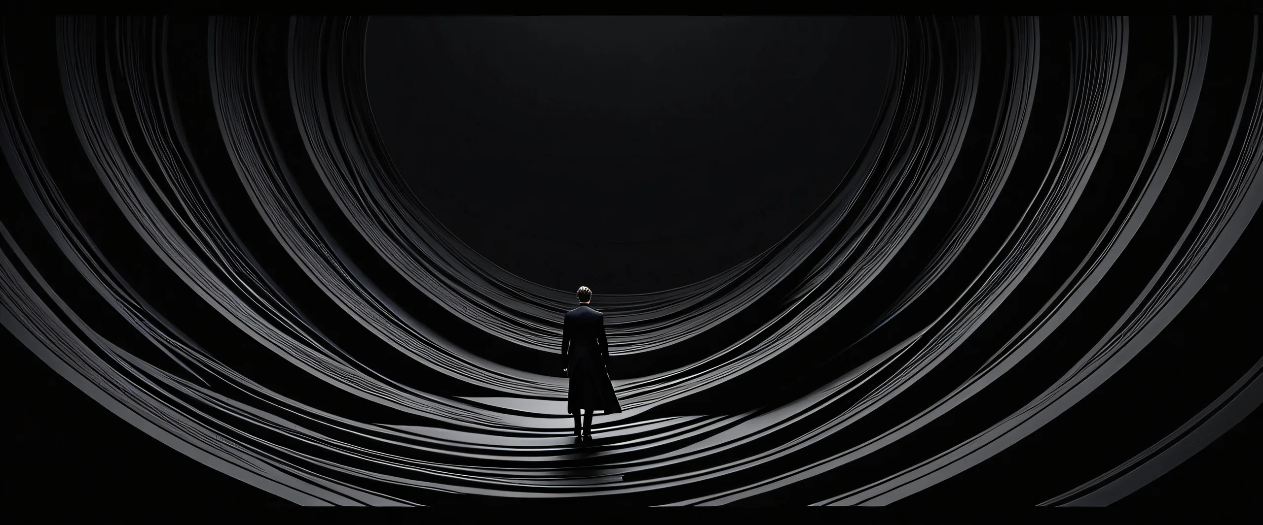 Minimalist abstract desktop scene with Figures on a pure void background for Desktop/PC use.