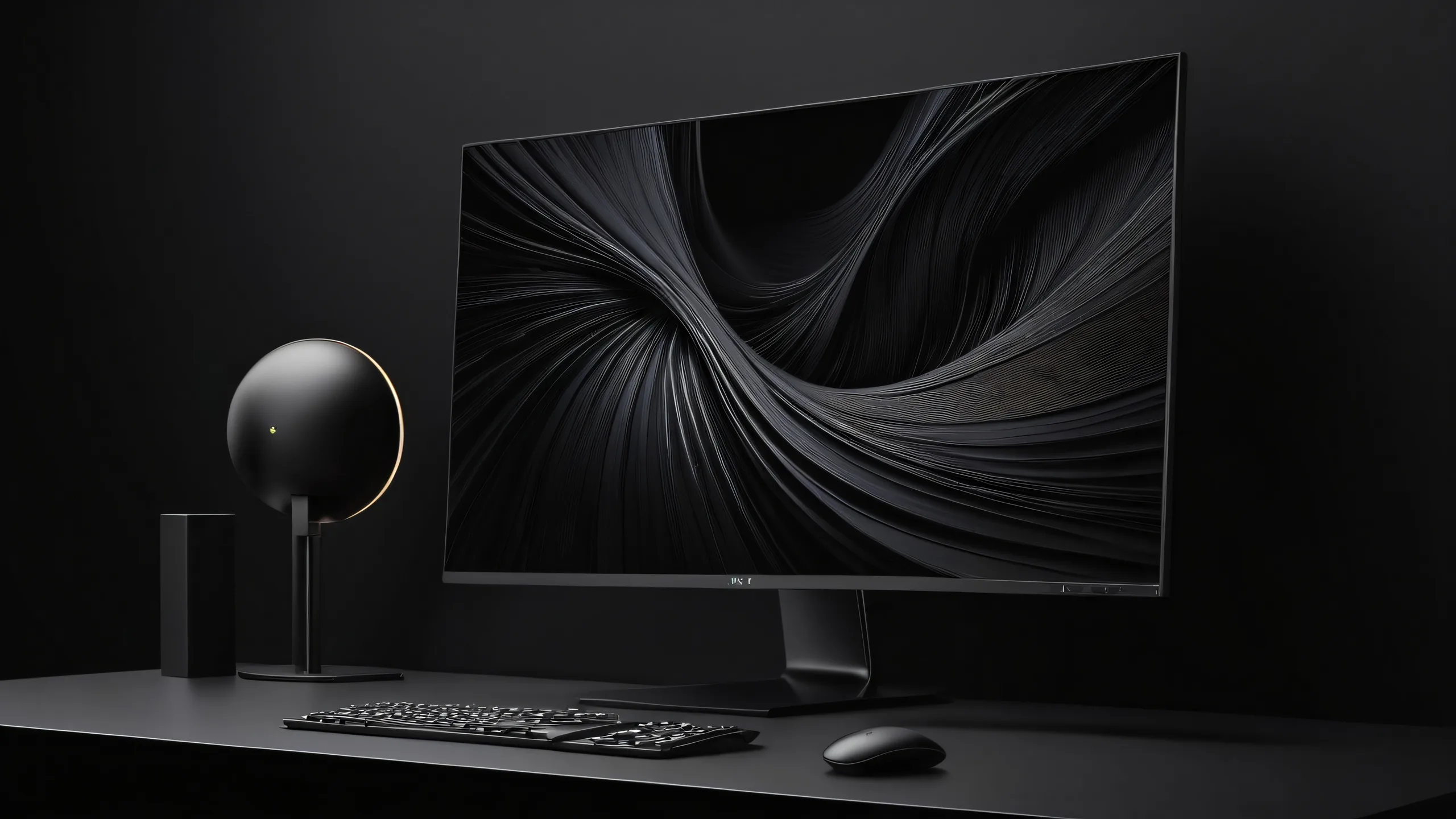 Breathtaking desktop wallpaper featuring a monitor in a vast pure void, perfect for Desktop/PC screens