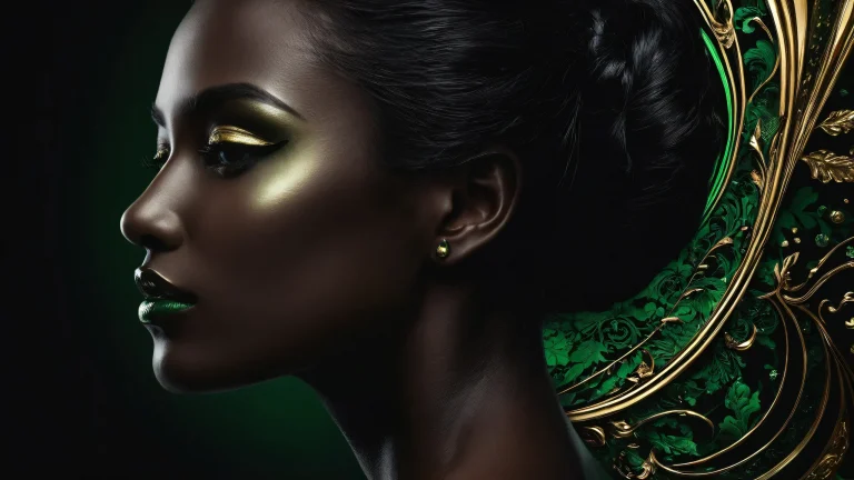 Breathtaking desktop wallpaper of women in a pure void with deep perfect blacks, striking contrast, and luminescent accents for Desktop/PC.