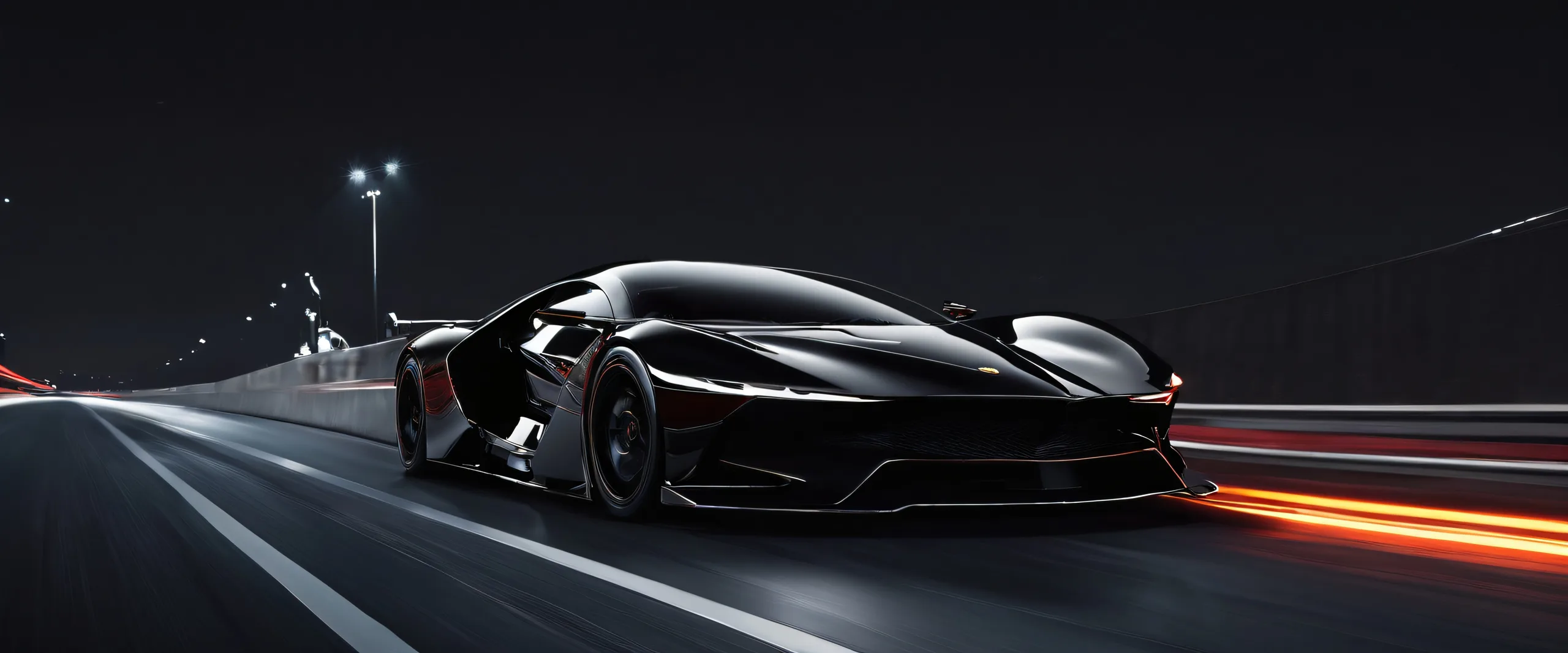 A sleek vehicle in motion against a pure void, perfect for desktop/pc backgrounds.