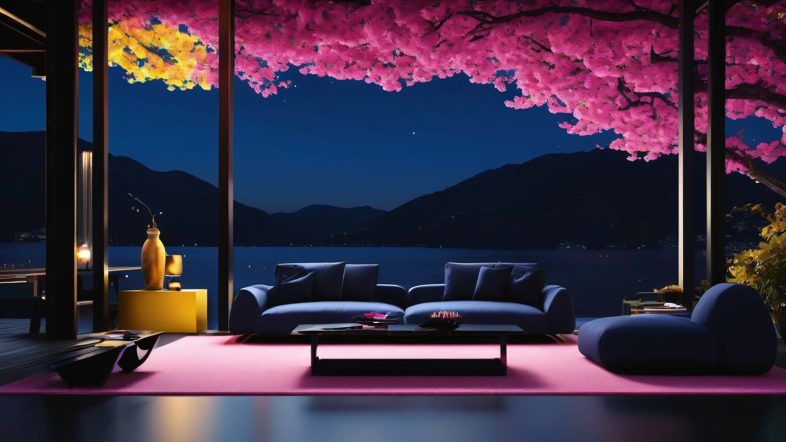 Sleek Void Elegance 4K UHD Wallpaper Award-winning digital art of a breathtaking pure void on a Desktop/PC screen, with deep perfect blacks and luminescent accents.