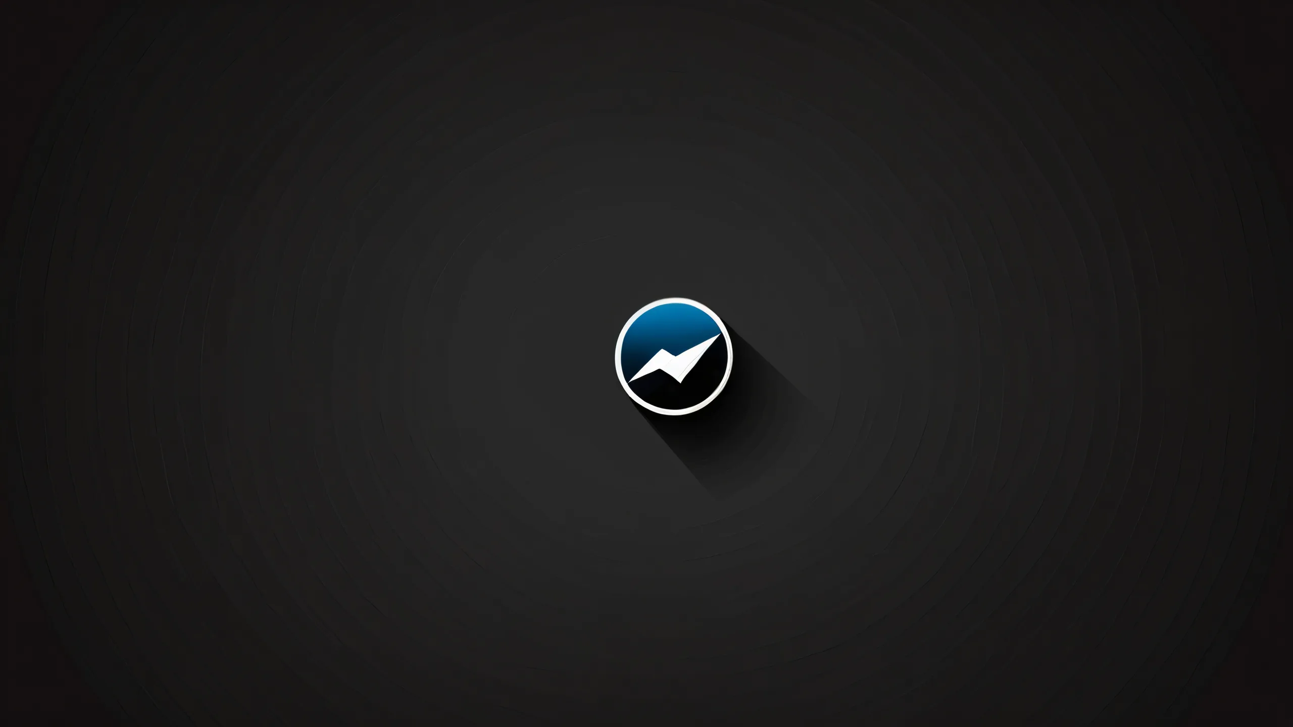 Breathtaking minimalist desktop wallpaper featuring centered icons in a vast pure void with deep perfect blacks and elegant luminescent accents for the ultimate desktop/PC experience.