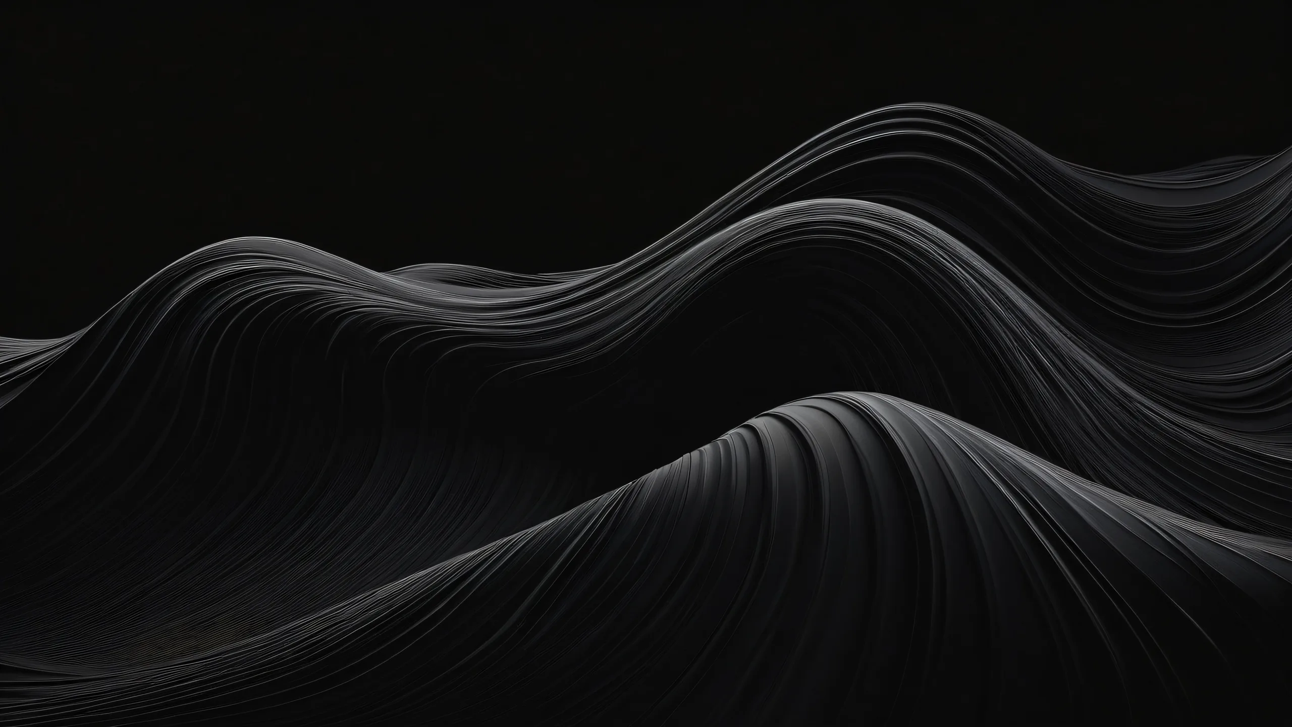 Breathtaking monochrome desktop wallpaper featuring a vast pure void with deep perfect blacks and striking crisp contrast, ideal for dark mode enthusiasts and fans of sleek aesthetics on Desktop/PC.