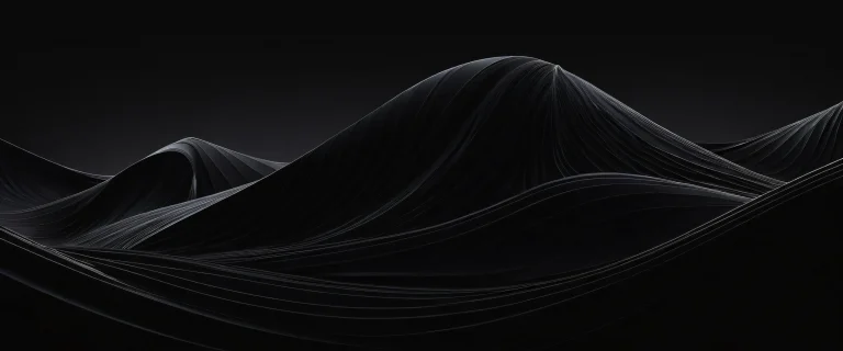Elegant dark mode desktop featuring a breathtaking vast pure void scene with deep blacks and luminescent accents for your PC or Desktop.