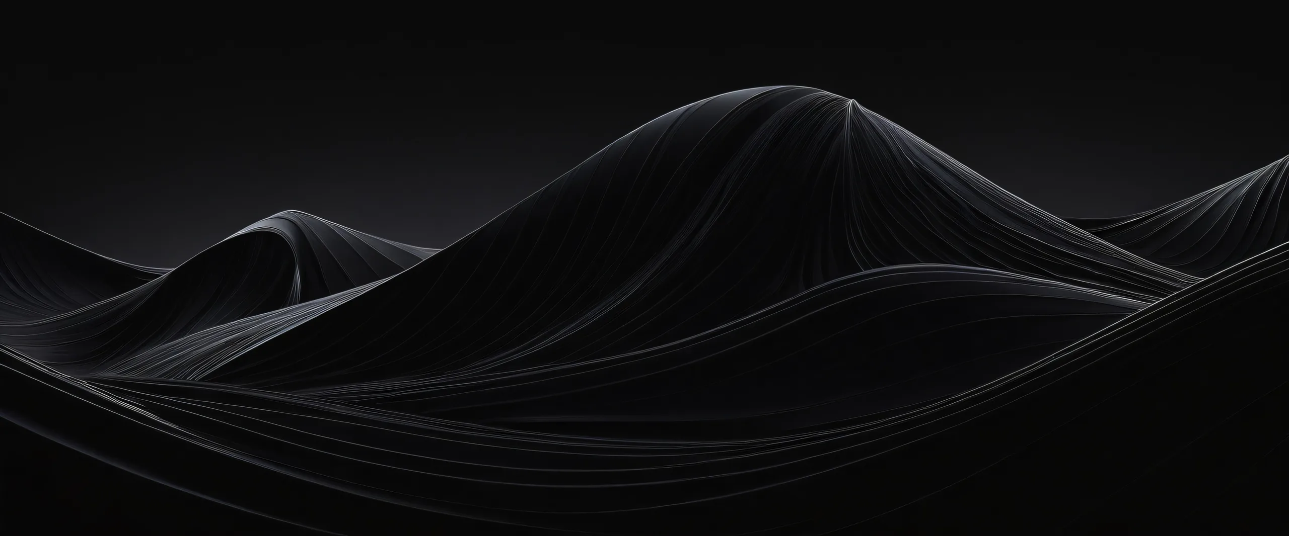 Elegant dark mode desktop featuring a breathtaking vast pure void scene with deep blacks and luminescent accents for your PC or Desktop.