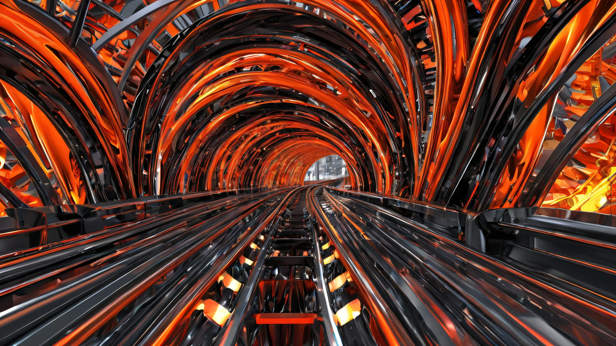 UK Ethereal Abyss du fond d'écran Smilervide pur avec une profondeur de champ profonde et une aberration chromatiquereau A desktop wallpaper of The Smiler in a vast pure void with deep depth of field and chromatic aberration, suitable for PC or Desktop use.