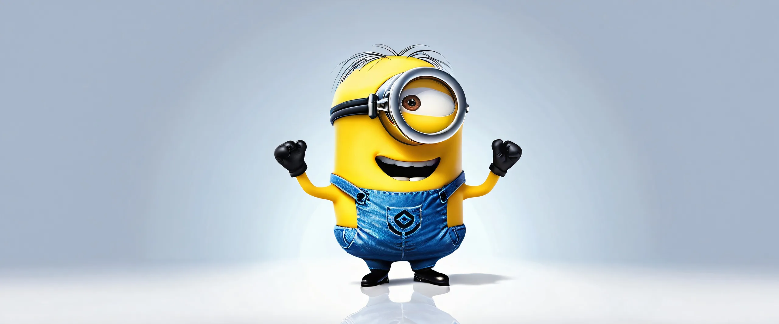 A smiling Minion named Bob with goggles and overalls standing in front of a vast, pure void on your Desktop/PC.