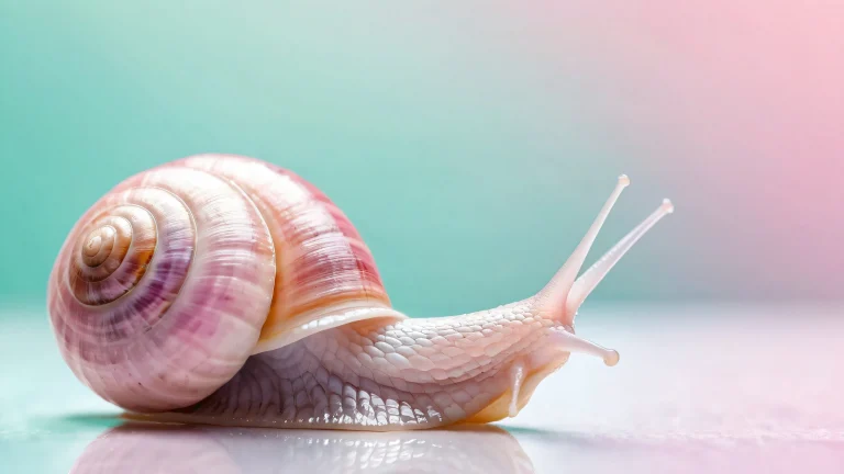 A snail's shell perfectly rendered on a vast pure void desktop background, PCまたはデスクトップでの使用に適しています.