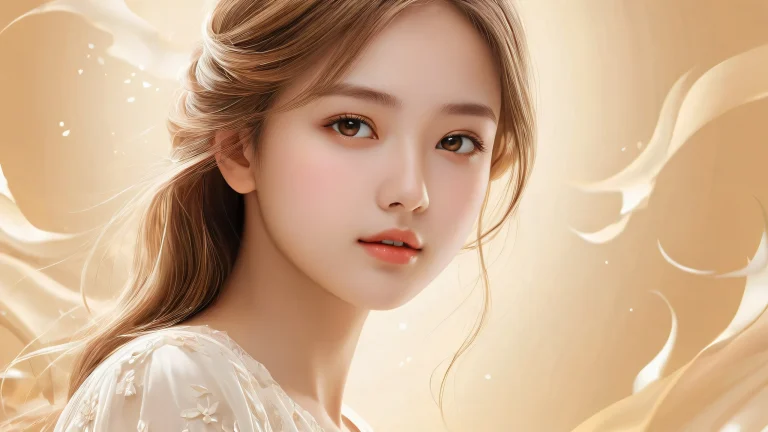 A stunning desktop wallpaper featuring a girl in a vast pure void with subtle gradient and ethereal lighting, perfect for your desktop/pc.