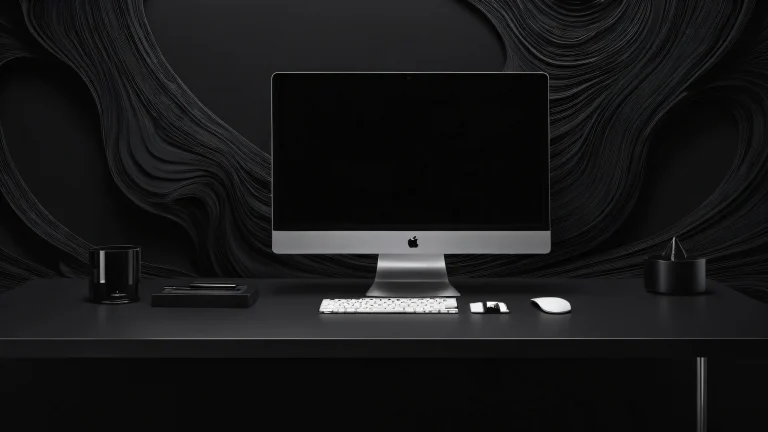 A stunning desktop scene of a solo figure amidst a vast pure void, suitable for Desktop/PC screens.