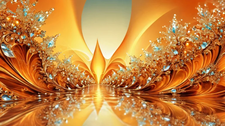 Ethereal desktop wallpaper featuring sparkling fractals on a pure void background for PC or Desktop.