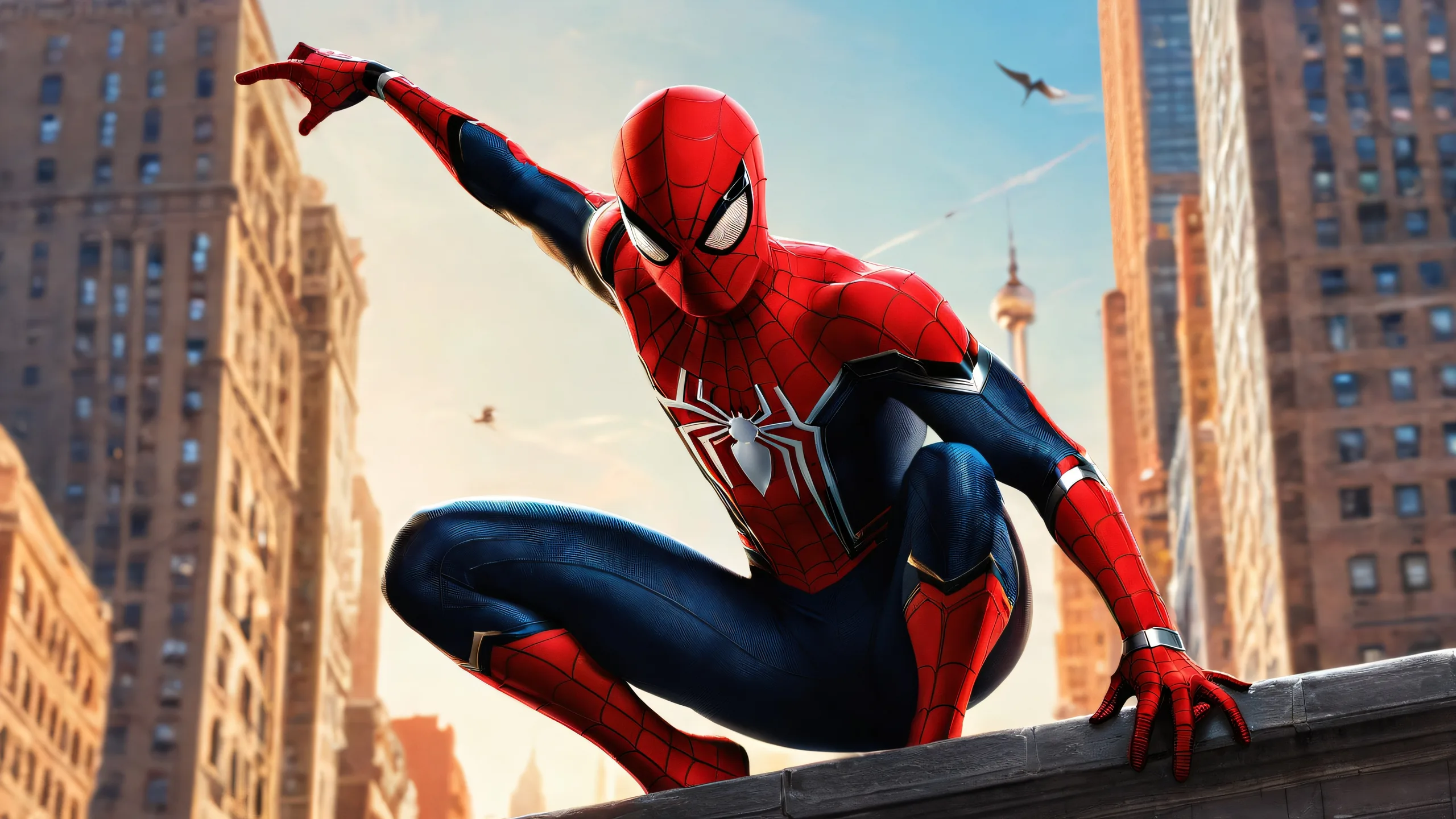4K Spider-Man Cosmic Vigilante Desktop Background Ethereal superhero desktop scene with Spider-Man in a vast void against radiant colors and ray traced reflections, perfect for Desktop/PC wallpapers.
