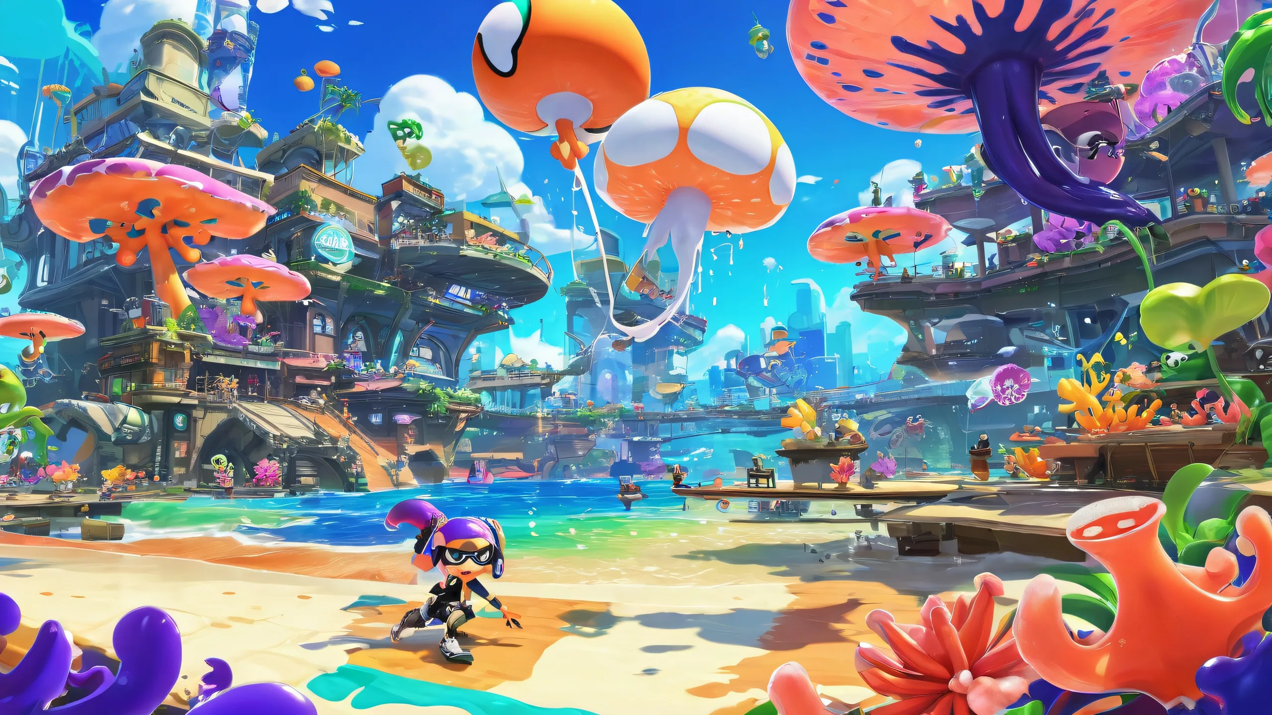 A stunning desktop wallpaper featuring a vast pure void with vibrant coral and electric blue hues, ideal for your PC or Desktop.