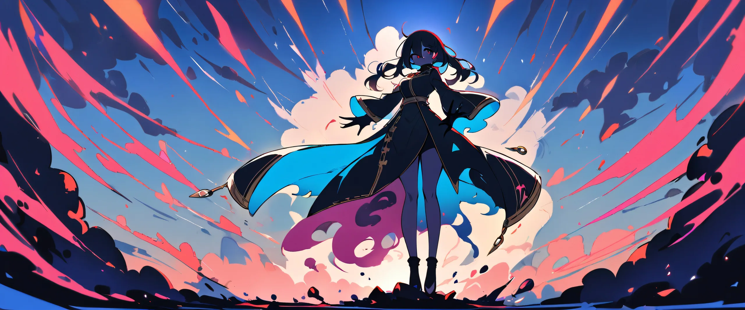 A solo spy from Spy X Family looking directly at the viewer against a beautifully bright and airy sky on a vast, pure void background. For desktop/pc use.