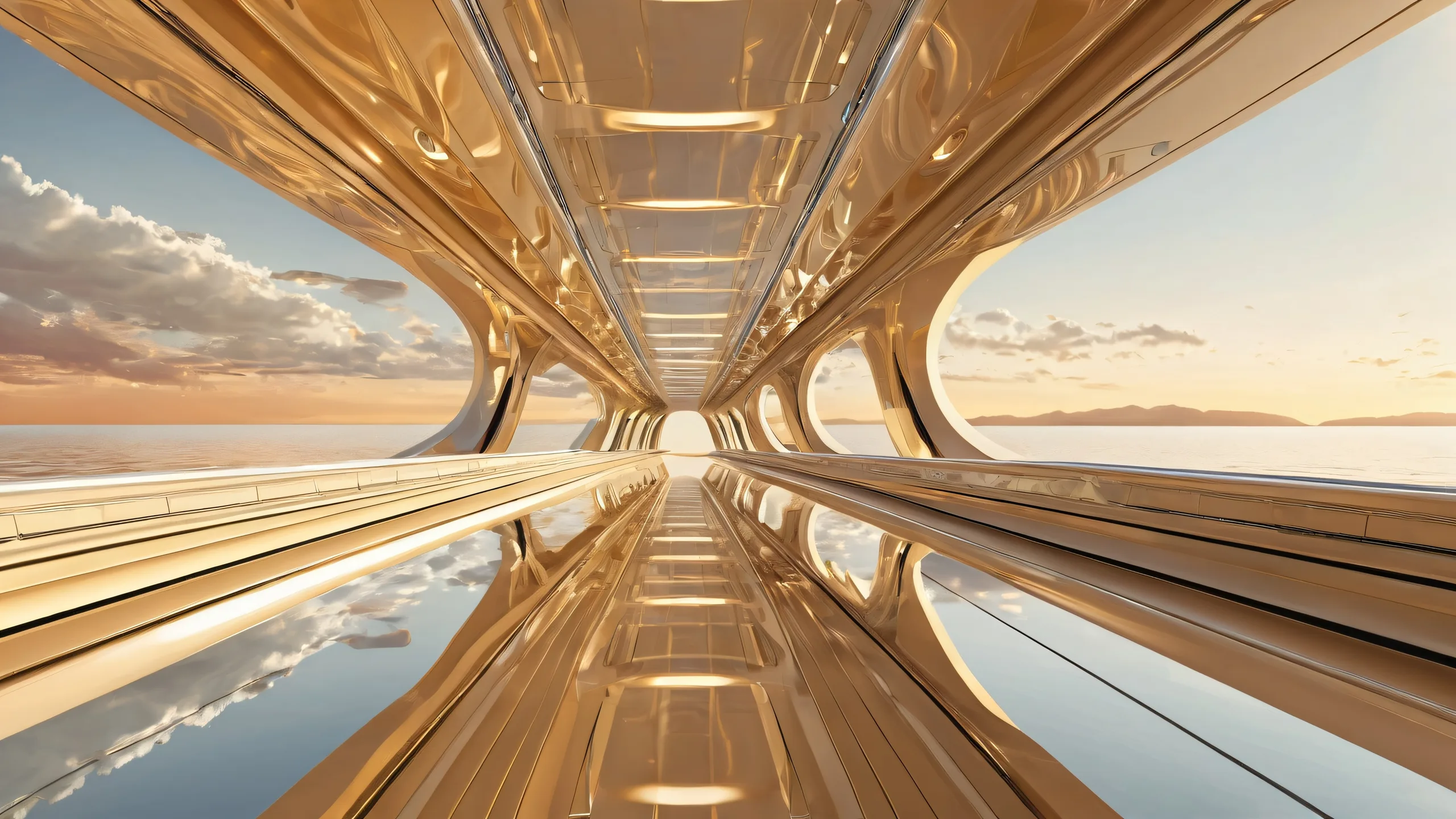 Stunning Ethereal Starship Oasis Wallpaperparfait pour votre PC ou ordinateur de bureau A serene and breathtaking desktop scene of a starship bridge against a pure void background, perfect for your PC or Desktop.