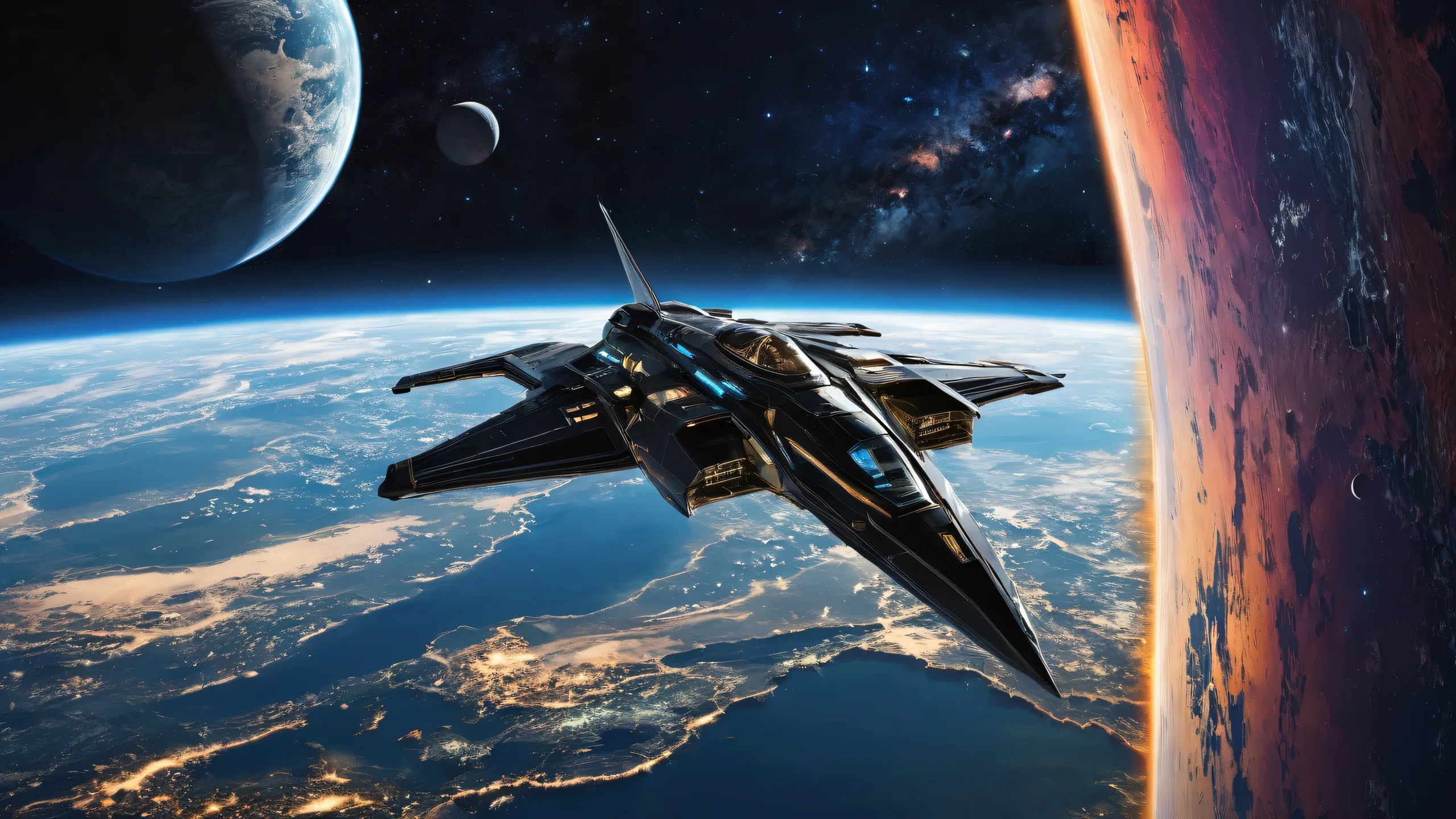 A majestic StarshipBridge desktop wallpaper featuring a vast pure void with subtle smoky debris from an epic battle, perfect for Desktop/PC use.