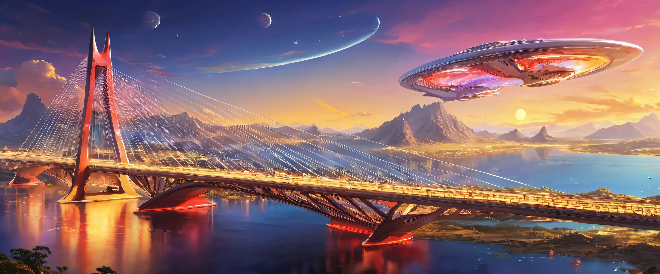 A stunning scifi desktop wallpaper of the Starship Civitai Bridge against a pure void background, ideal for PCs and Desktops.