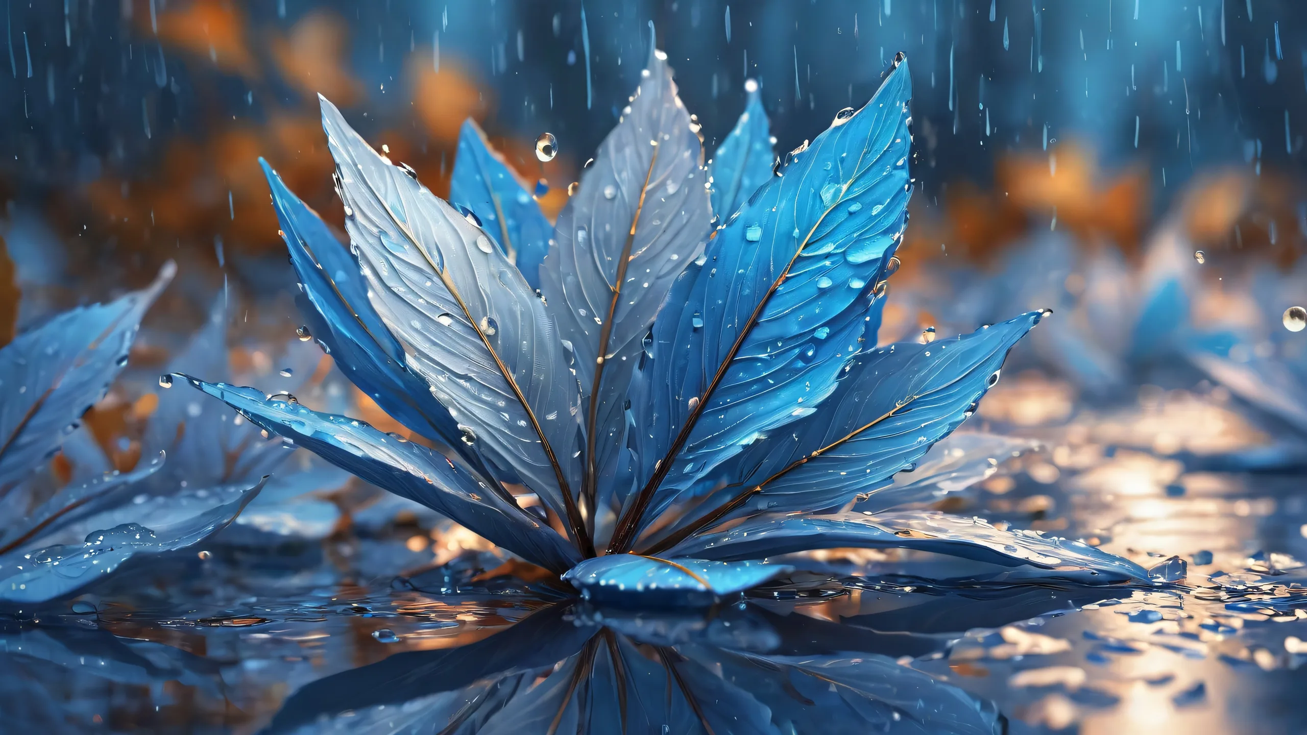 A desktop wallpaper featuring a heroine in a steampunk setting with rain effects, perfect for your PC or Desktop.