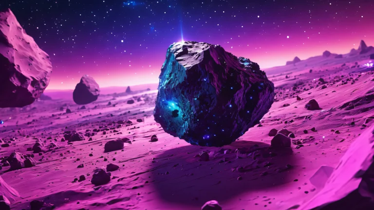 A breathtaking desktop wallpaper of the asteroid's vast pure void with stars shining brightly in the background, perfect for a Desktop/PC.