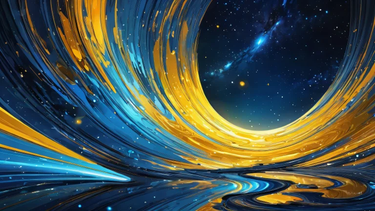 Ethereal space art for Desktop/PC with shimmering stars and futuristic elements.