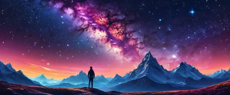 A visually stunning desktop wallpaper featuring a vast pure void with extreme depth of field and a spiraling starry sky bokeh at night. Perfect for Desktop/PC.