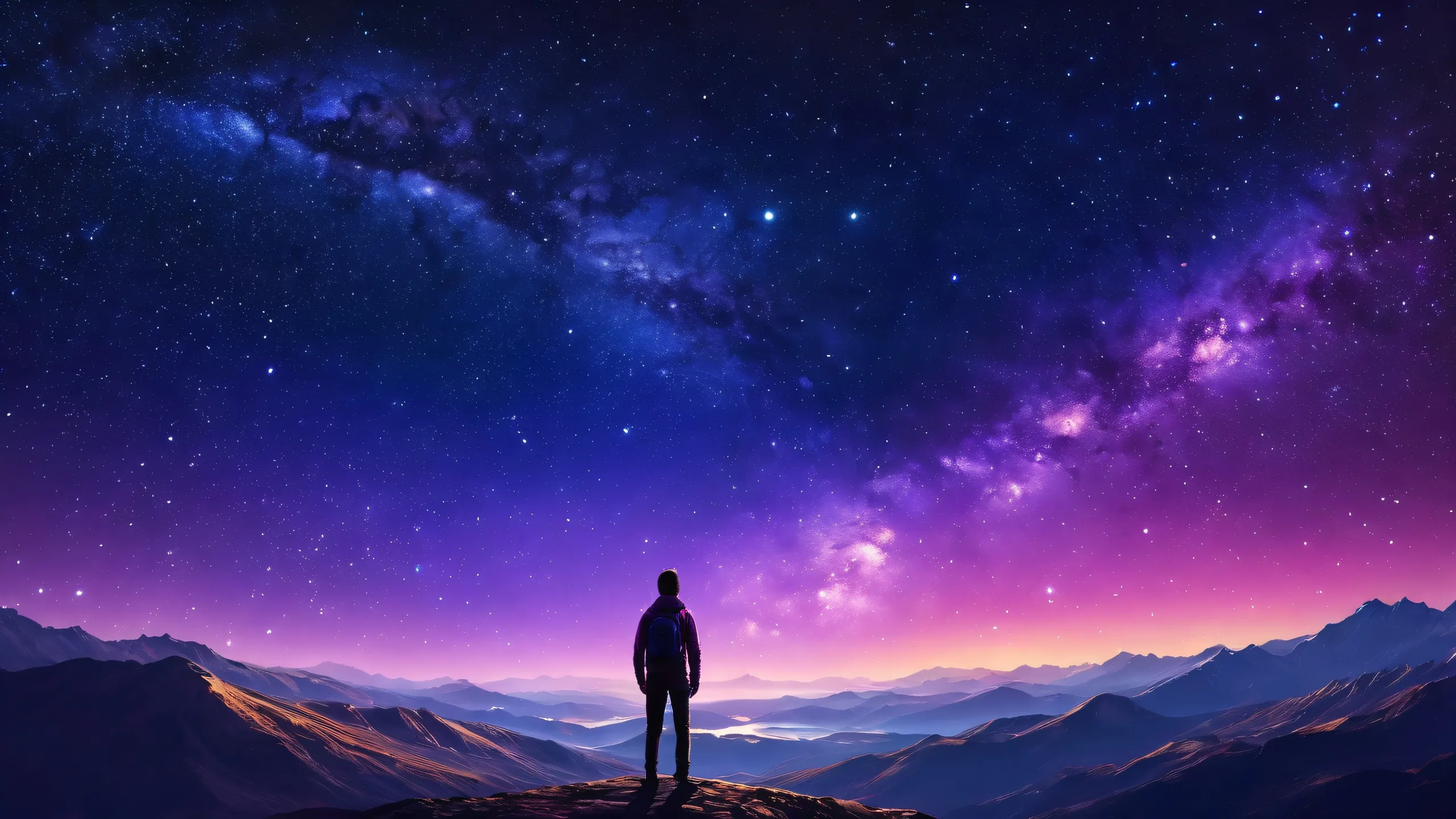 A breathtaking desktop image of a starry night sky on a perfectly clean and vast pure void, perfect for your Desktop/PC.