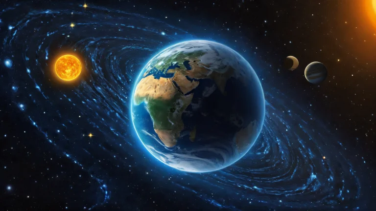 Breathtaking desktop wallpaper featuring the Solar System and celestial bodies against a pure void, suitable for Desktop/PC use.