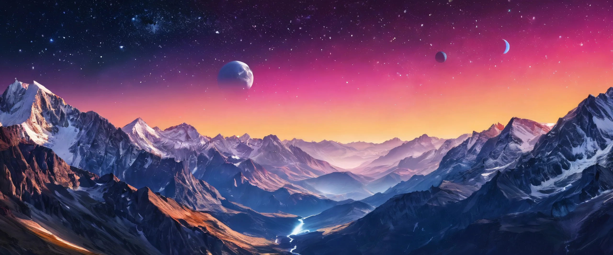 A serene man stands amidst twinkling stars on a vast pure void desktop background for PC and Desktop use.