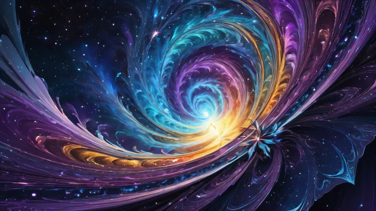 A breathtaking desktop wallpaper of the Stellar Vortex on a Desktop/PC with extreme depth of field and intricate patterns.
