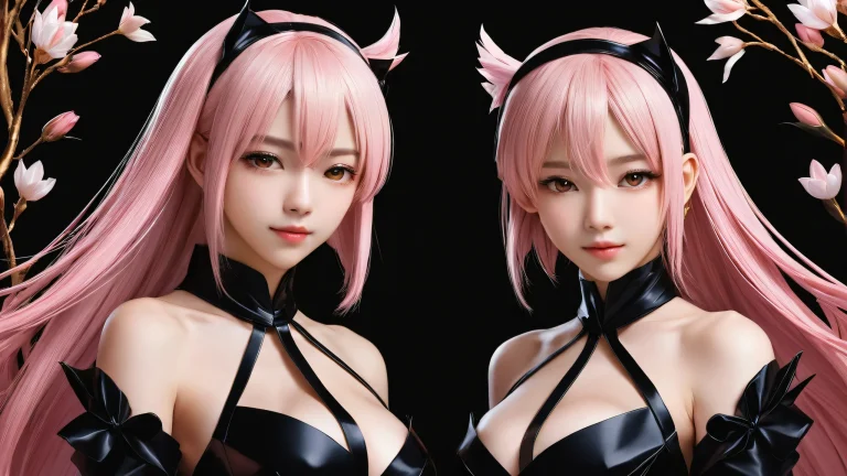 Natsuki Subaru and Emilia standing in a vast pure void, perfect for desktop/pc backgrounds.