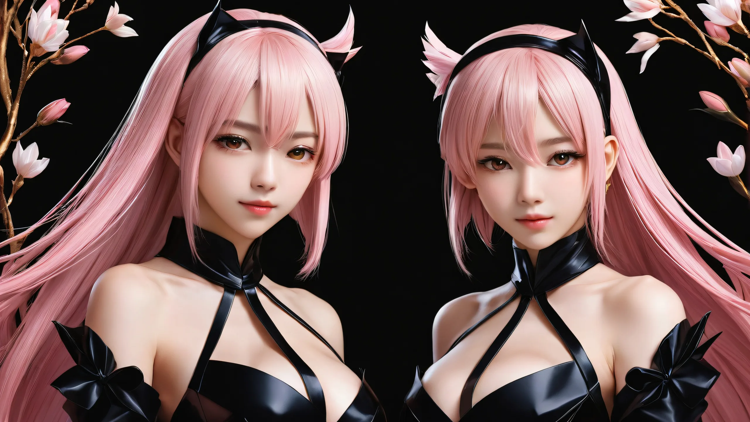 Natsuki Subaru and Emilia standing in a vast pure void, perfect for desktop/pc backgrounds.