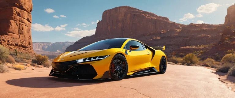 A stunning desktop wallpaper of a car set against the breathtaking backdrop of a sunny sky, designed for Desktop/PC users.