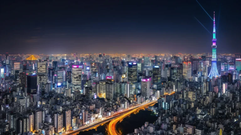 Breathtaking Tokyo cityscape desktop wallpaper with ethereal lighting and pristine clarity for PC/ Desktop use.