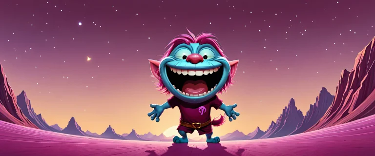 A minimalist desktop wallpaper featuring Trollface set against a maroon background with an extreme depth of field, PCまたはデスクトップに最適.