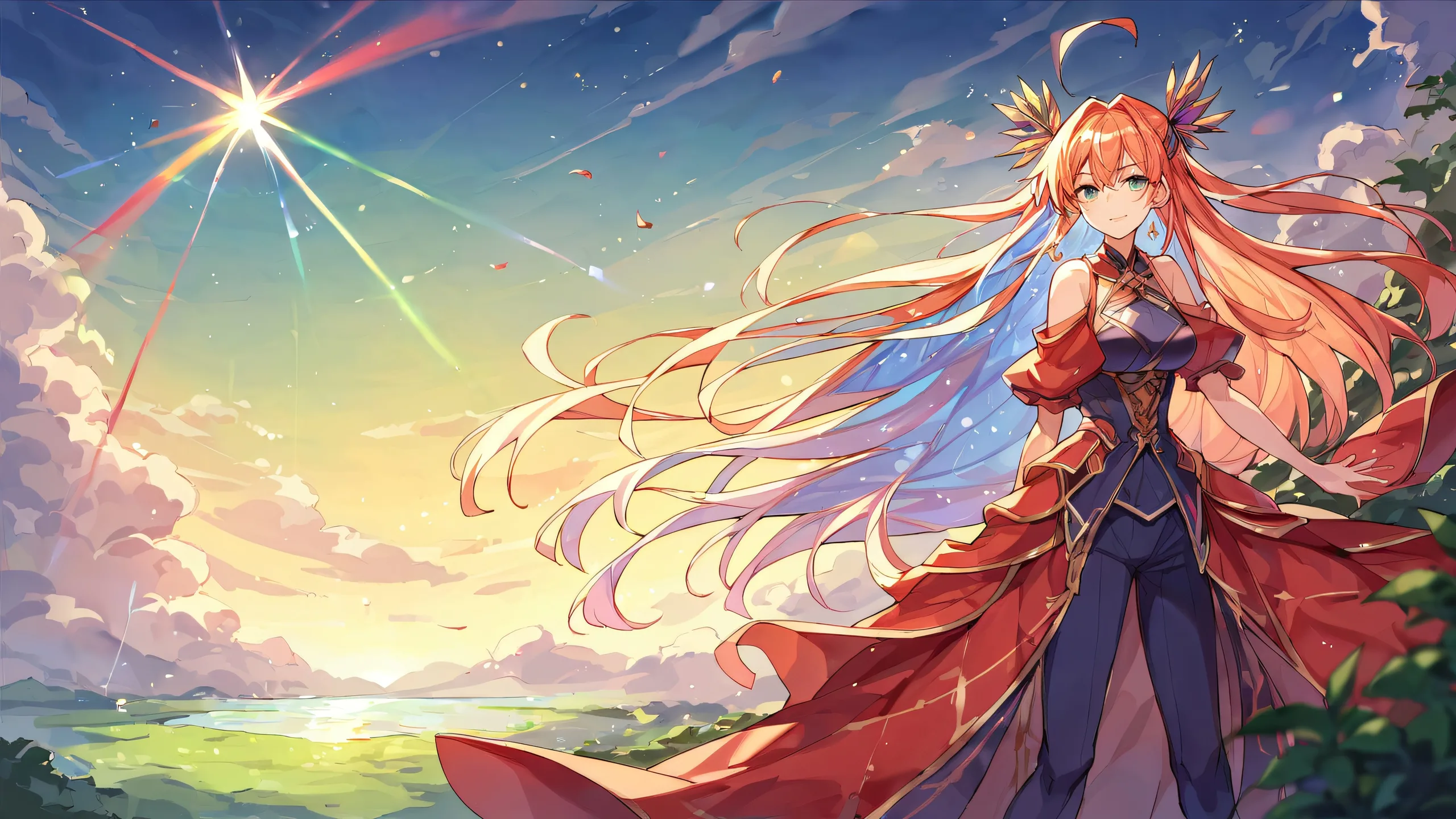 Beautiful anime illustration of a perfectly clean vast pure void with extreme depth of field on a desktop/PC