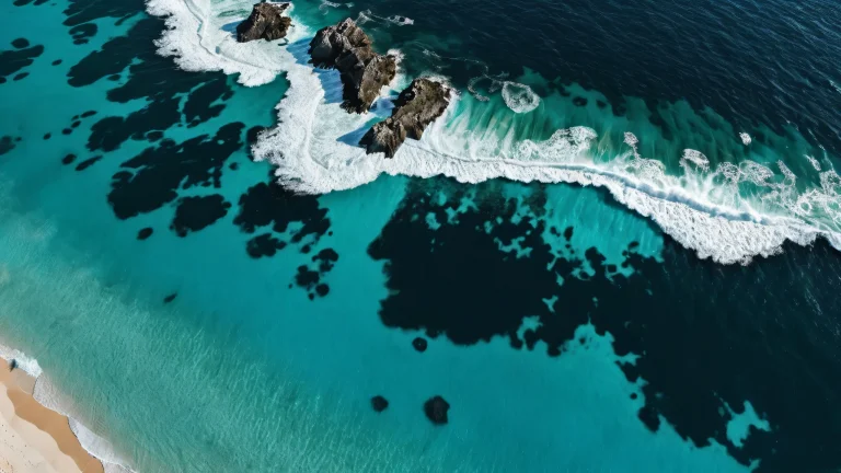 Breathtaking tropical desktop scene with turquoise waters and white sandy beaches for PC or Desktop use.