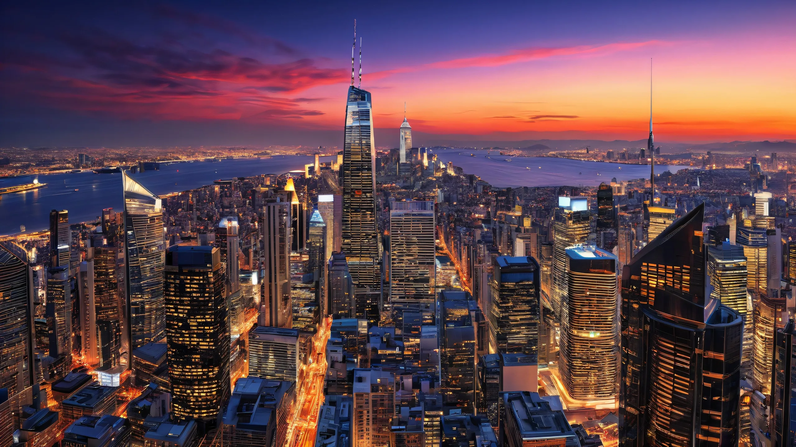 Award-winning digital art of a majestic cityscape on a desktop or PC