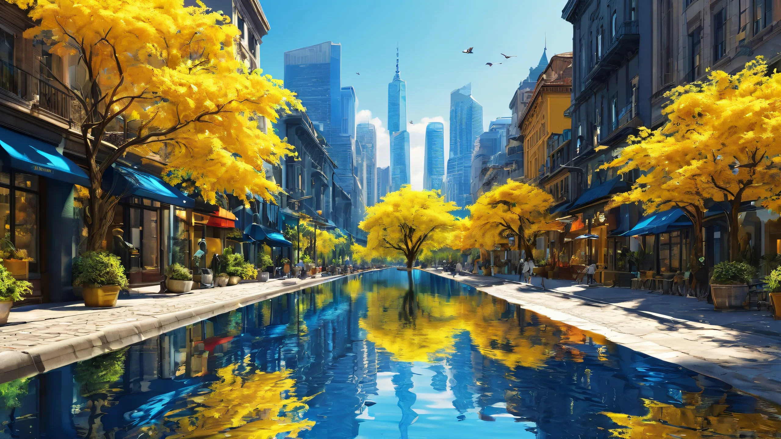 A stunning desktop wallpaper of urban wildlife set against a vast pure void, perfect for your Desktop/PC.