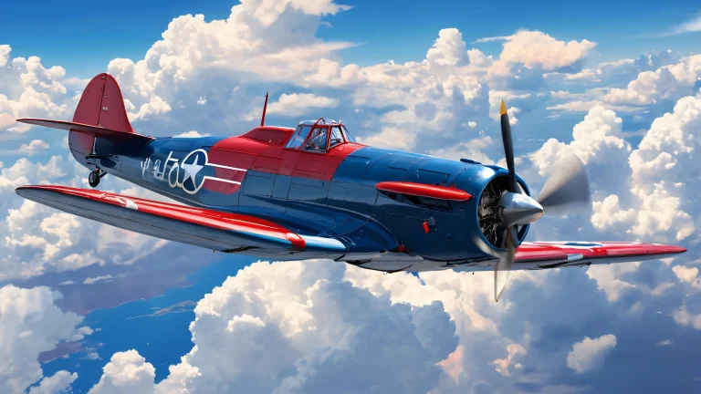 A beautiful desktop wallpaper featuring vintage aircraft soaring through a vast, pure void with cumulus clouds and blue sky on a Desktop/PC.