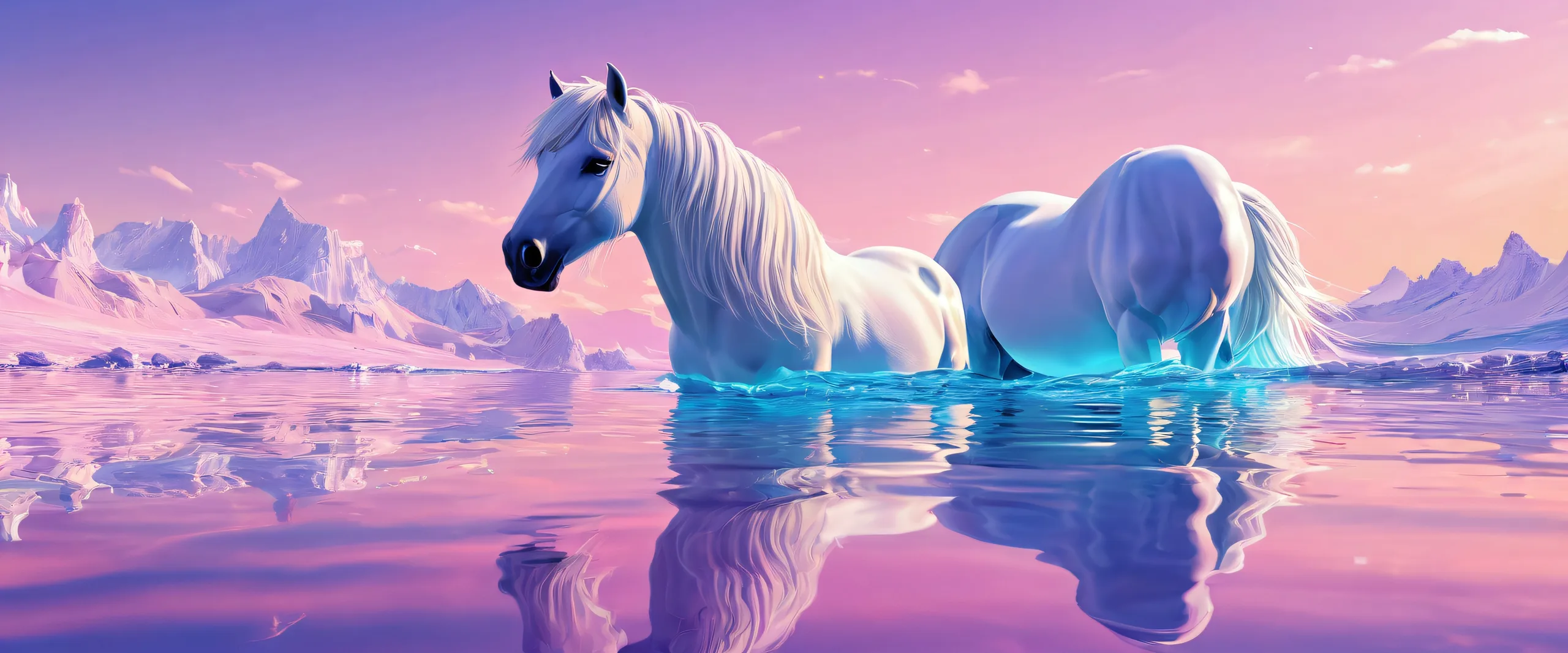 A breathtaking desktop wallpaper of a pristine void with ethereal lighting and radiant colors for your Desktop/PC.