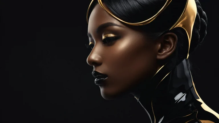 A woman standing in a vast pure void, perfect for your Desktop/PC.