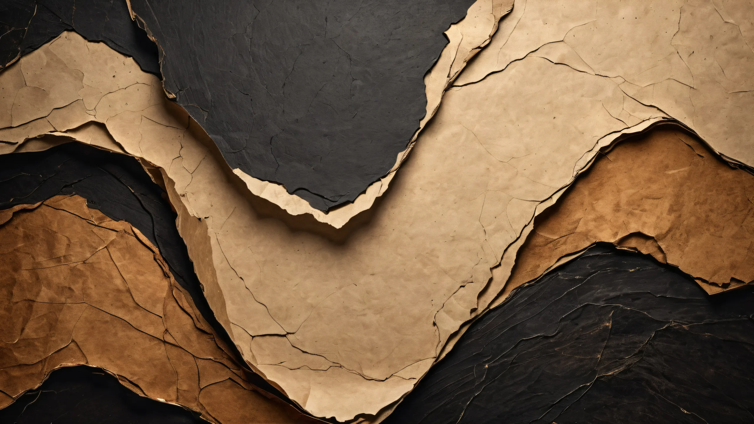 Western wilderness desktop wallpaper featuring aged paper sheet with distressed edges on a pure black background. Ideal for PC or Desktop.