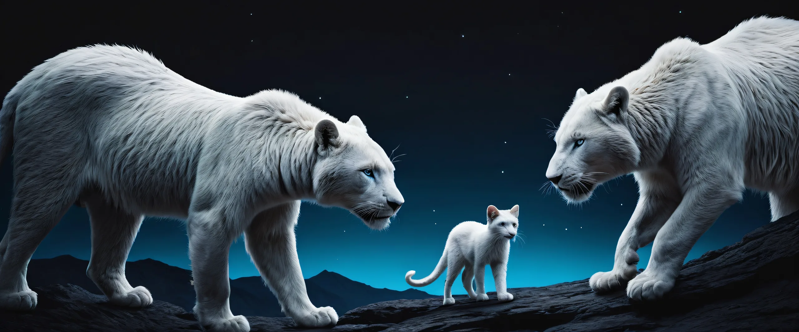 A stunning desktop wallpaper featuring anthropomorphized animals in a vast pure void, perfect for Desktop/PC users.