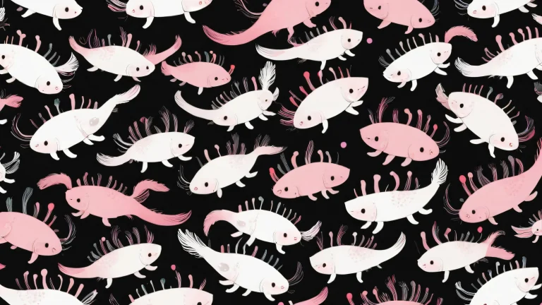 Axolotls on a pristine void background for desktop/pc use